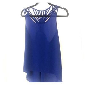 ROYAL BLUE STRAPPY TANK TOP BLOUSE